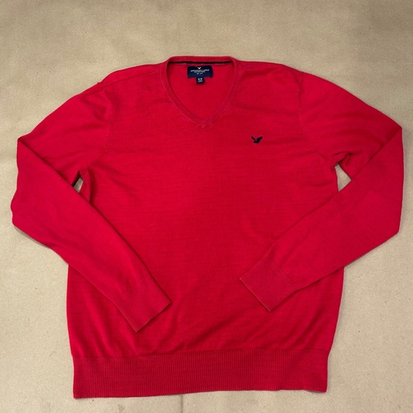 American Eagle Outfitters Other - American Eagle Red V-Neck Sweater Mens Medium